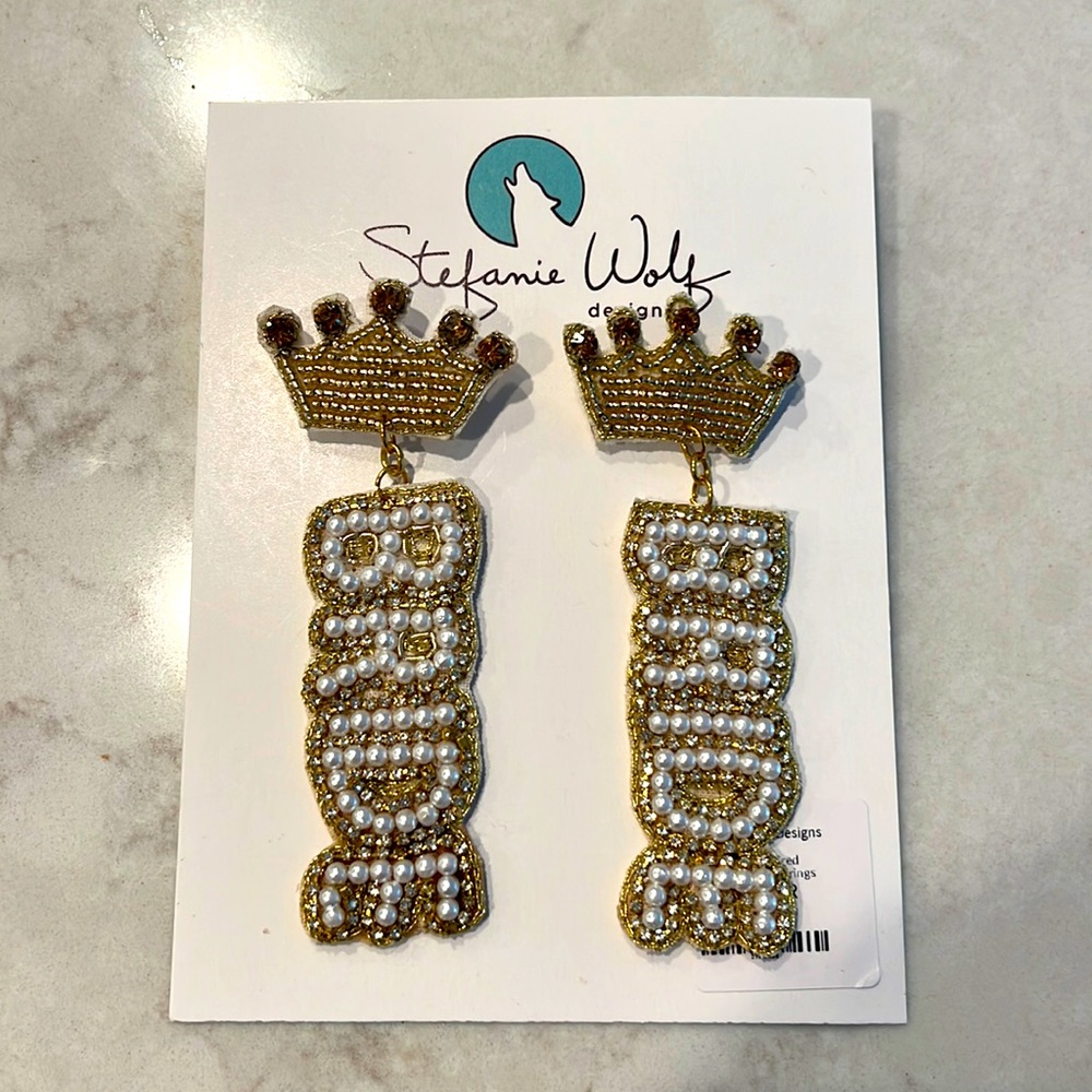 “Bride” Beaded Earrings
